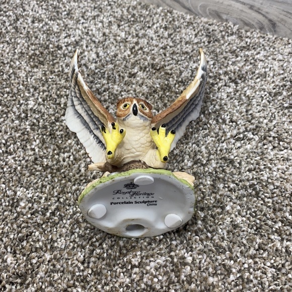 VINTAGE OWL ROYAL HERITAGE COLLECTION PORCELAIN FIGURINE SCULPTURE GREAT HORNED - Picture 6 of 11